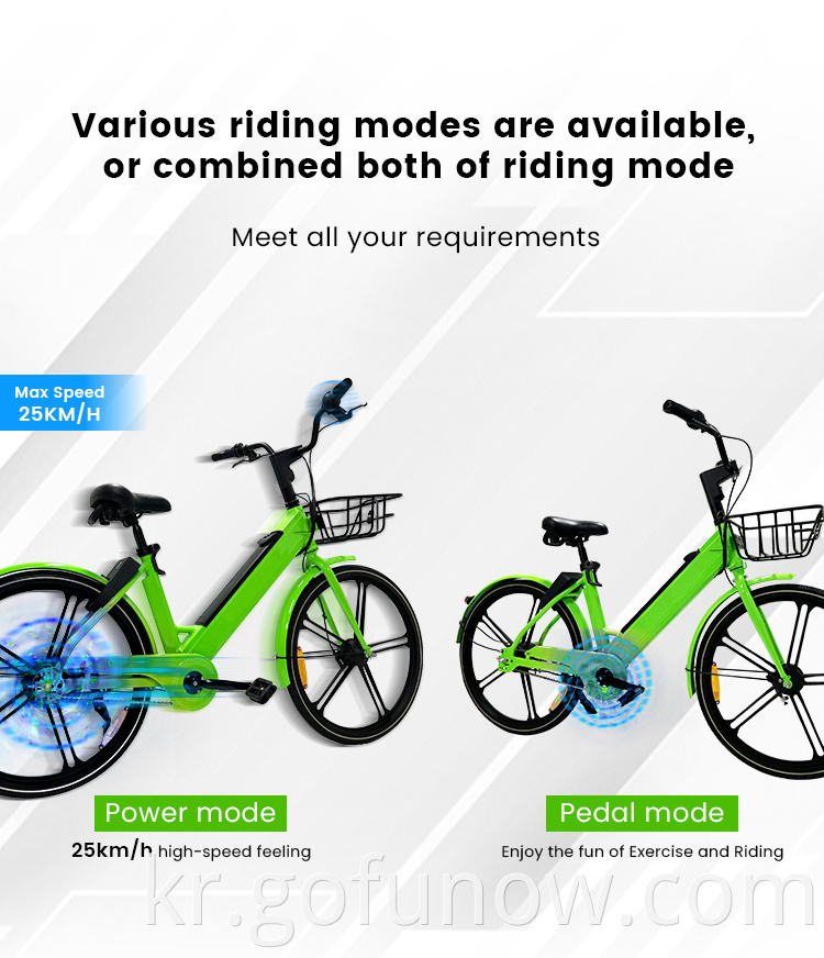 GOFUNOW BLUETOOTHS GPS BLE LOCK SMART CITY 공유 EBIKE 전기 자전거 렌터링 라이드 공유 EV 솔루션 자전거 임대 시스템